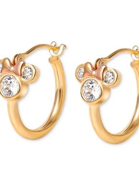 Disney Minnie Mouse 10k Gold Hoop Earrings